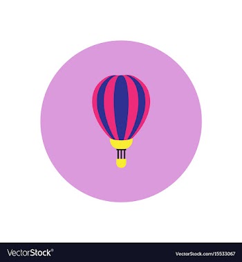 Stylish icon in color circle air balloon vector image