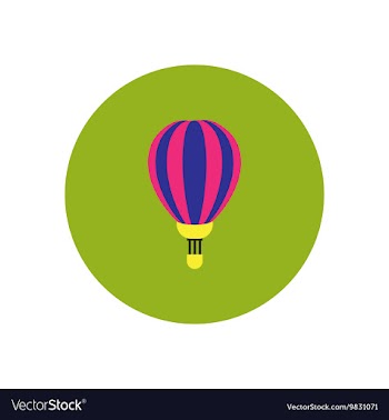 Stylish icon in color circle air balloon vector image