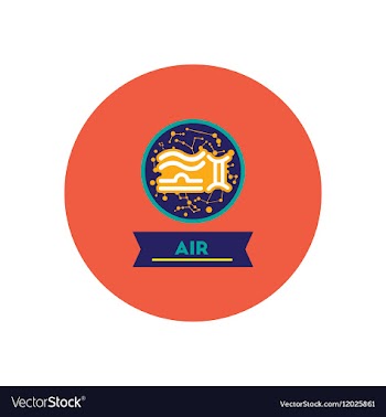 Stylish icon in color circle air sign zodiac vector image