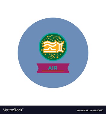 Stylish icon in color circle air sign zodiac vector image