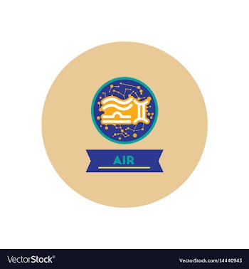 Stylish icon in color circle air sign zodiac vector image
