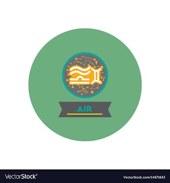 Stylish icon in color circle air sign zodiac vector image