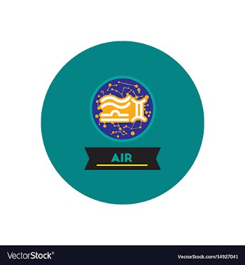 Stylish icon in color circle air sign zodiac vector image