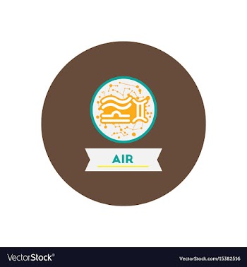 Stylish icon in color circle air sign zodiac vector image