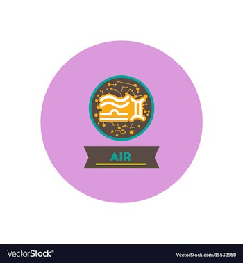 Stylish icon in color circle air sign zodiac vector image