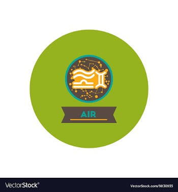 Stylish icon in color circle air sign zodiac vector image