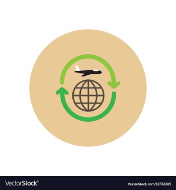 Stylish icon in color circle airplane arrows vector image