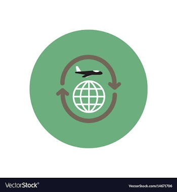 Stylish icon in color circle airplane arrows vector image