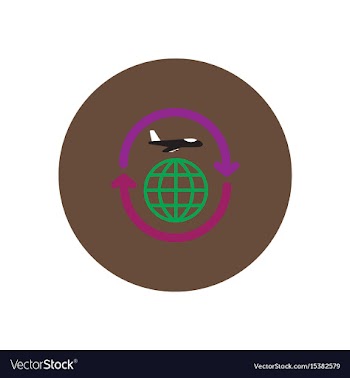 Stylish icon in color circle airplane arrows vector image