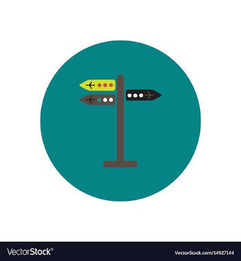 Stylish icon in color circle airport signage vector image