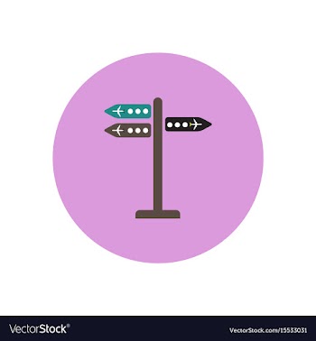 Stylish icon in color circle airport signage vector image