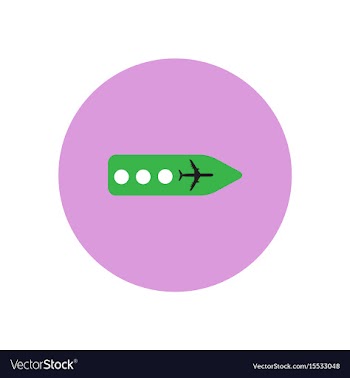 Stylish icon in color circle airport signage vector image