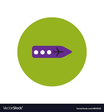 Stylish icon in color circle airport signage vector image