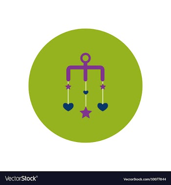 Stylish icon in color circle babies Bed carousel vector image