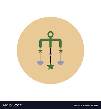 Stylish icon in color circle babies Bed carousel vector image