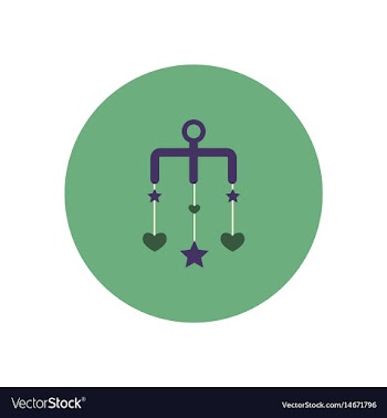 Stylish icon in color circle babies bed carousel vector image