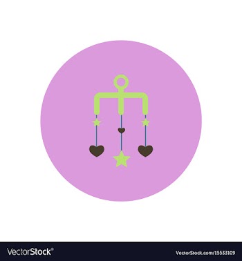 Stylish icon in color circle babies bed carousel vector image