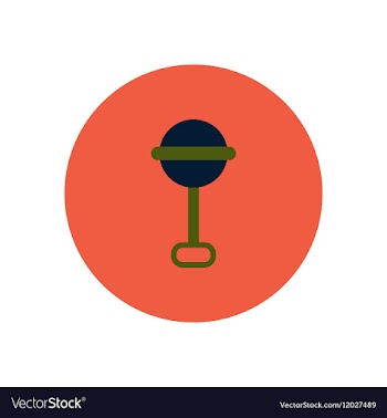 Stylish icon in color circle baby rattle vector image
