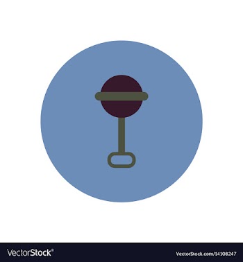 Stylish icon in color circle baby rattle vector image