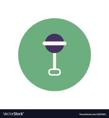 Stylish icon in color circle baby rattle vector image