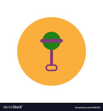 Stylish icon in color circle baby rattle vector image