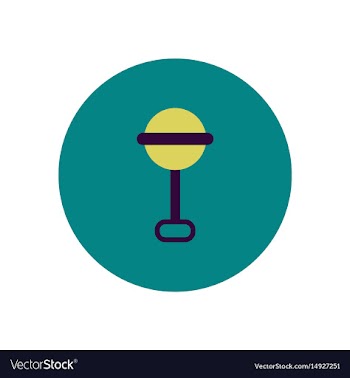 Stylish icon in color circle baby rattle vector image