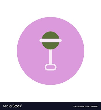Stylish icon in color circle baby rattle vector image