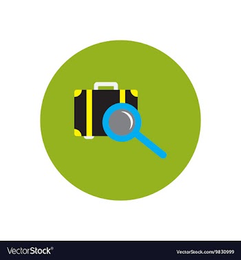 Stylish icon in color circle baggage Scanner vector image