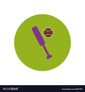 Stylish icon in color circle ball baseball bat vector image