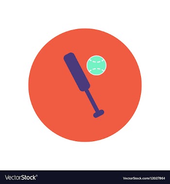 Stylish icon in color circle ball baseball bat vector image