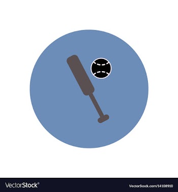 Stylish icon in color circle ball baseball bat vector image