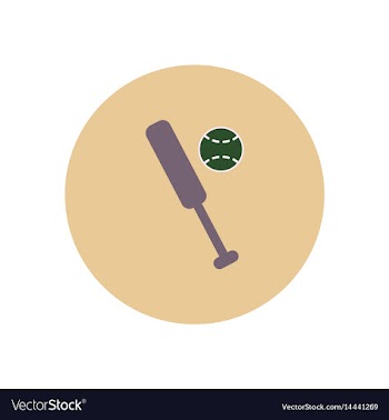 Stylish icon in color circle ball baseball bat vector image