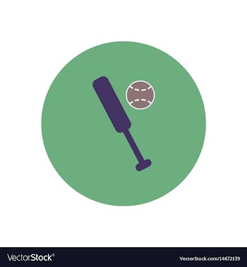 Stylish icon in color circle ball baseball bat vector image
