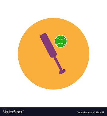 Stylish icon in color circle ball baseball bat vector image
