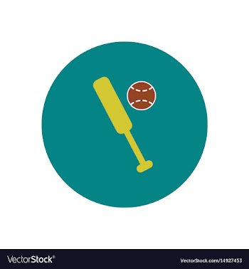 Stylish icon in color circle ball baseball bat vector image