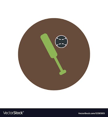 Stylish icon in color circle ball baseball bat vector image