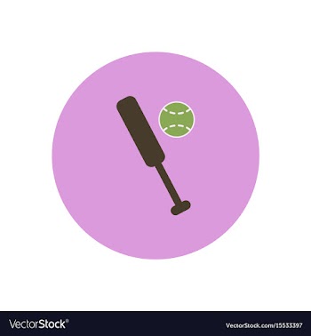 Stylish icon in color circle ball baseball bat vector image