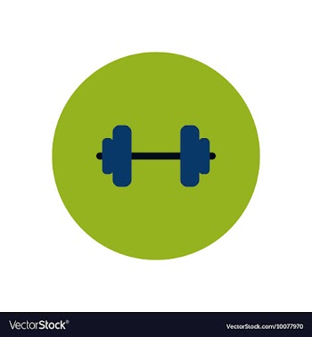 Stylish icon in color circle barbell sport vector image