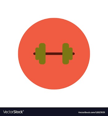 Stylish icon in color circle barbell sport vector image