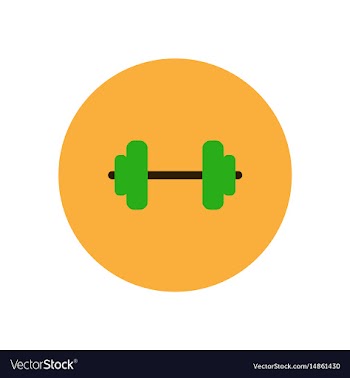 Stylish icon in color circle barbell sport vector image