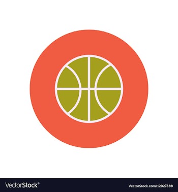 Stylish icon in color circle Basketball ball vector image