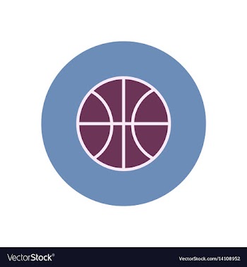 Stylish icon in color circle basketball ball vector image