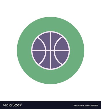 Stylish icon in color circle basketball ball vector image