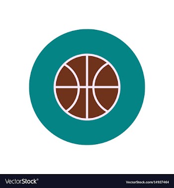 Stylish icon in color circle basketball ball vector image