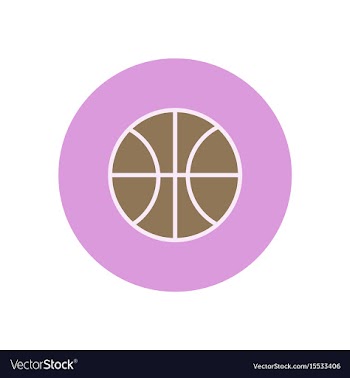 Stylish icon in color circle basketball ball vector image