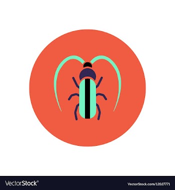 Stylish icon in color circle beetle barbel vector image