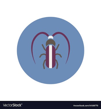 Stylish icon in color circle beetle barbel vector image