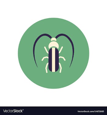 Stylish icon in color circle beetle barbel vector image