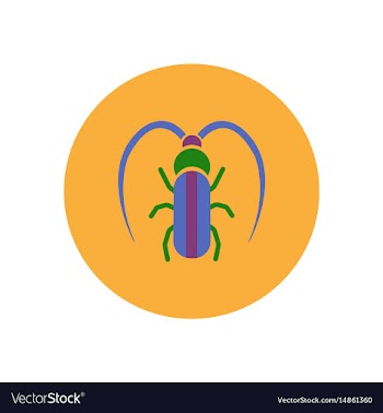 Stylish icon in color circle beetle barbel vector image