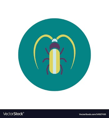 Stylish icon in color circle beetle barbel vector image
